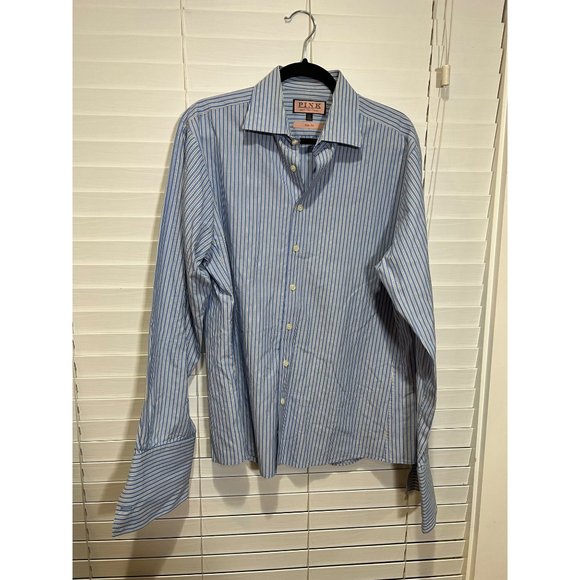Thomas Pink French Cuff Long Sleeve Button Up Shirt‎ - Size 16.5 - Picture 1 of 4